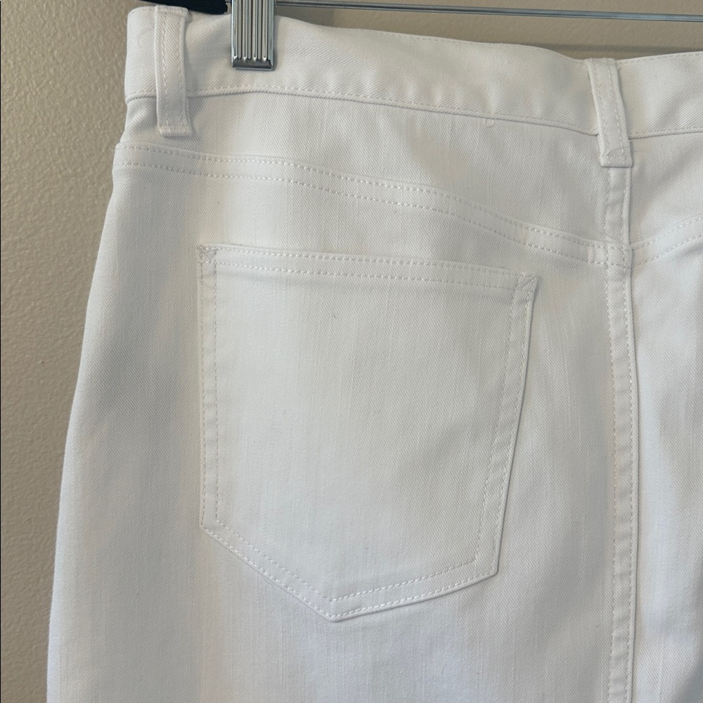 Lauren Ralph Lauren Womens White Denim Straight Skirt w/Front Slit Sz 10 Cowgirl - Picture 5 of 10
